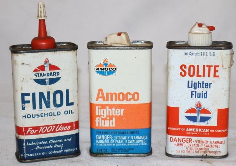Group of 3 Standard & Amoco Handy Oiler Cans: 4 oz each