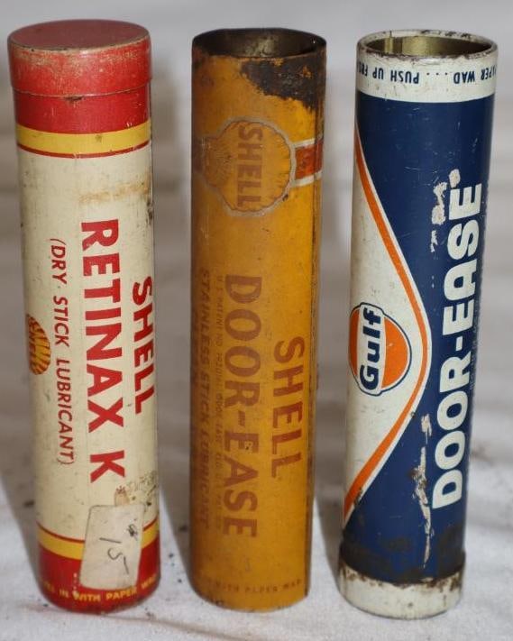 Group of 3 Shell & Gulf Door Ease Lubrication Sticks: 1" x 1" x 4.5" each
