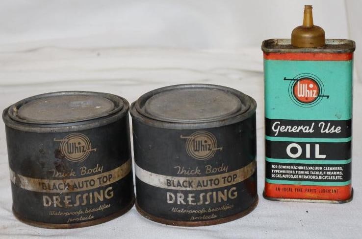 Group of 3 Whiz Autotop Dressing & Handy Oil Can: Largest is 6 oz