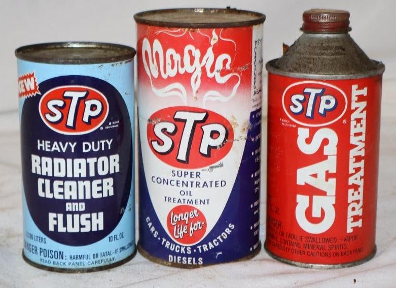 Group of 3 STP Magic Gas & Radiator Treatment Cans: Largest is 16 oz