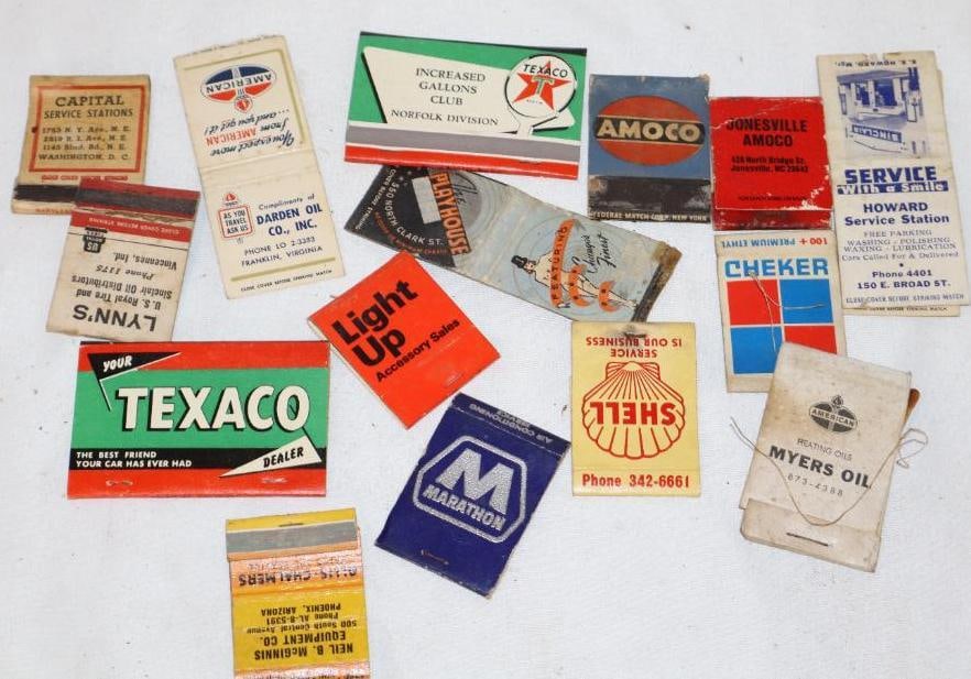 Large Group of Amoco & Texaco Advertising Matchbooks: Largest is 3" x 2"
