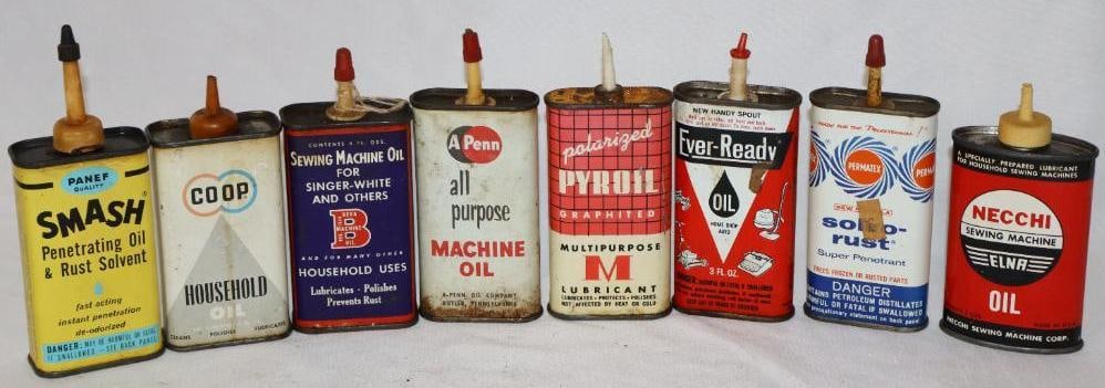Group of 8 Different Handy Oil Cans (1 of 4)