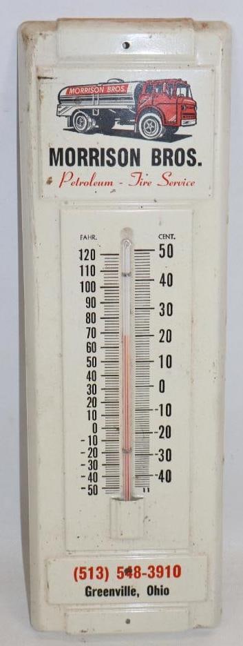 Morrison Bros Petroleum Advertising Thermometer: 4.5x14