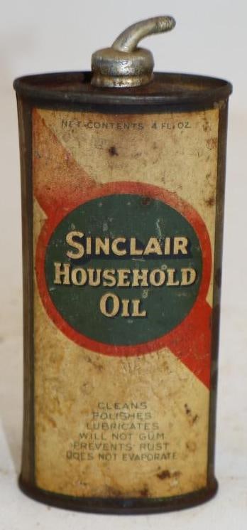 Early Sinclair Household Lead Top Handy Oiler Can: 4oz