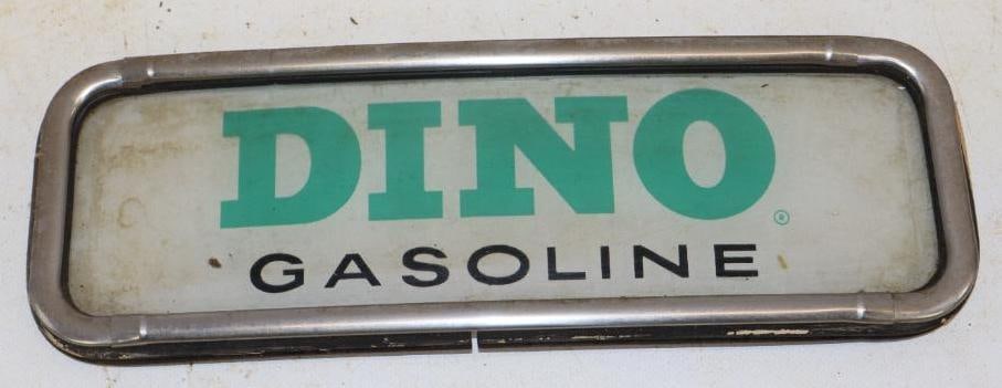 Sinclair Dino Gas Pump Advertising Ad Glass: 11.5x4