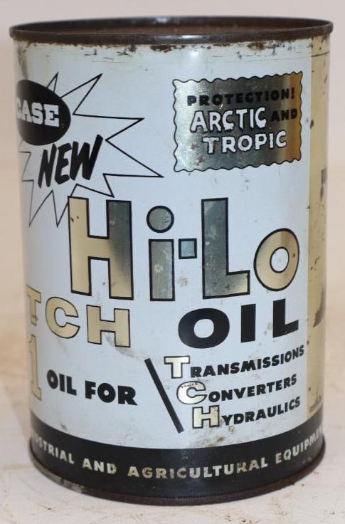 Case Hi-Lo Metal One Quart Oil Can: Empty. 32oz