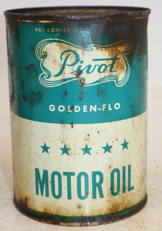 Pivot Golden Flo Metal One Quart Oil Can: Empty. 32oz