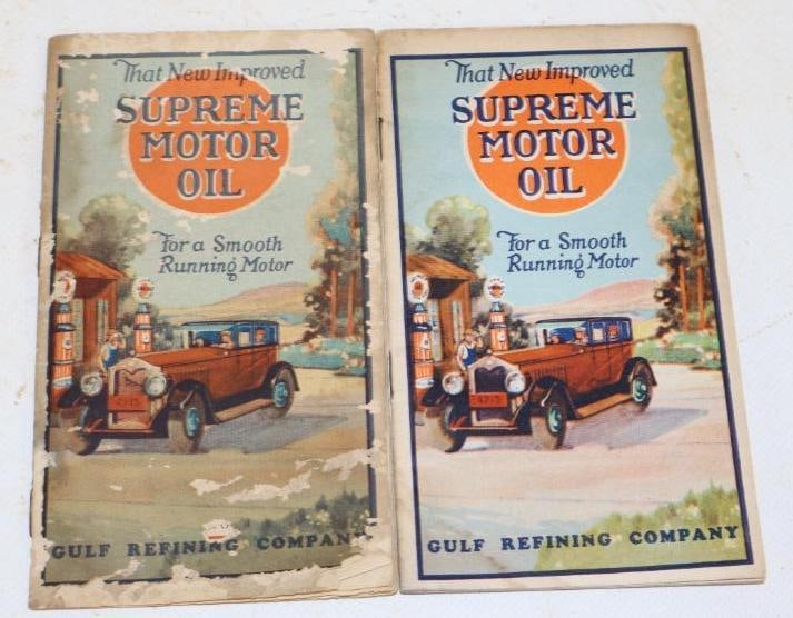 1920's Group of 2 Gulf Refining Supreme Motor Oil Reference Books (1 of 2)