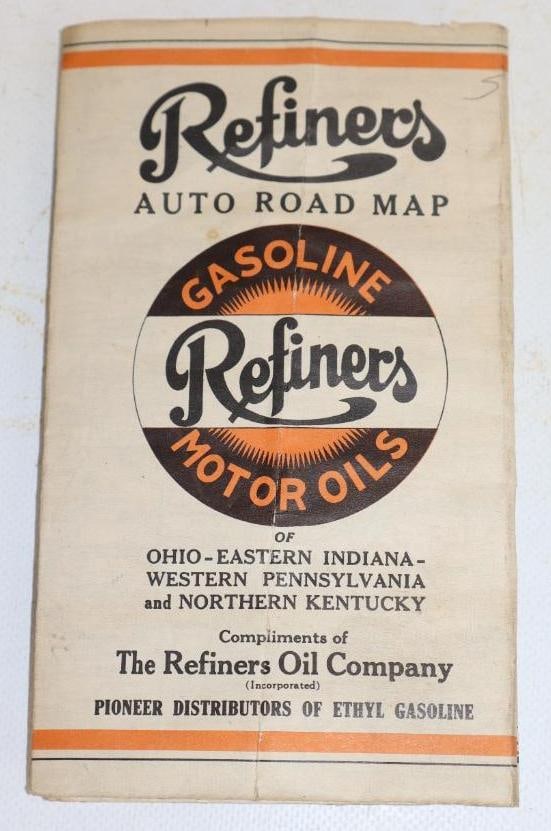 Refiners Oil Company Gas Station Road Maps: 4x7