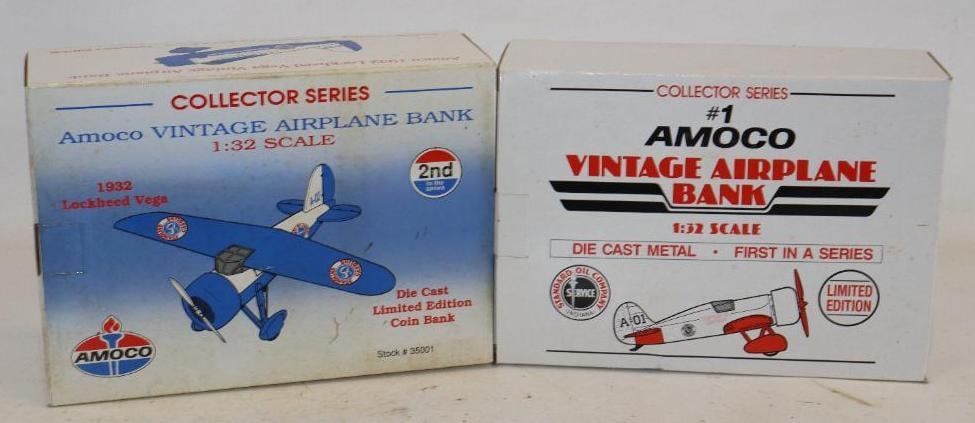 Group of 2 Amoco and Standard Oil Die Cast Airplanes in Original Boxes: 12x8.5x4x Each