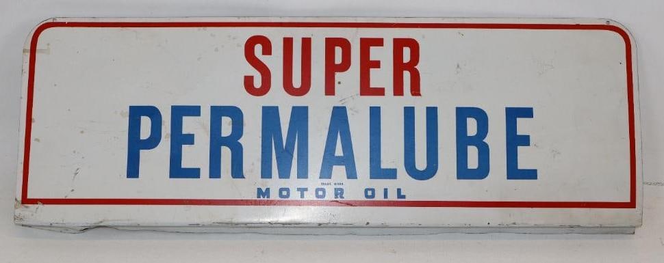 Super Permalube Oil Can Display Rack Sign: 18x6