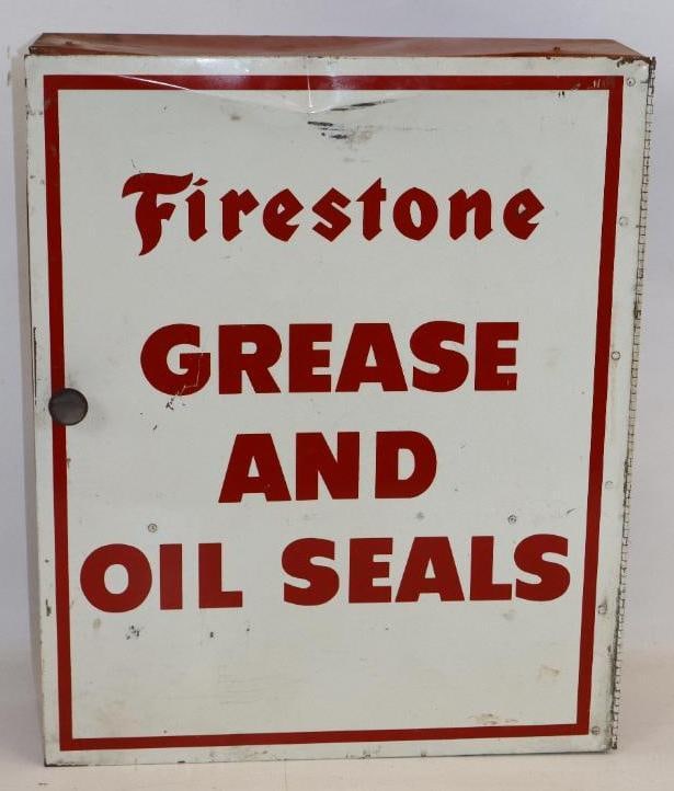 Firestone Grease and Oil Seals Advertising Cabinet: 21.5x17x5.5