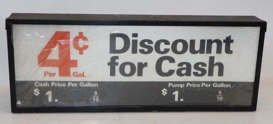 Double Sided 4 cent Per Gallon Cash Discount Gas Pump Pricer Box: 23x8.5x3.5