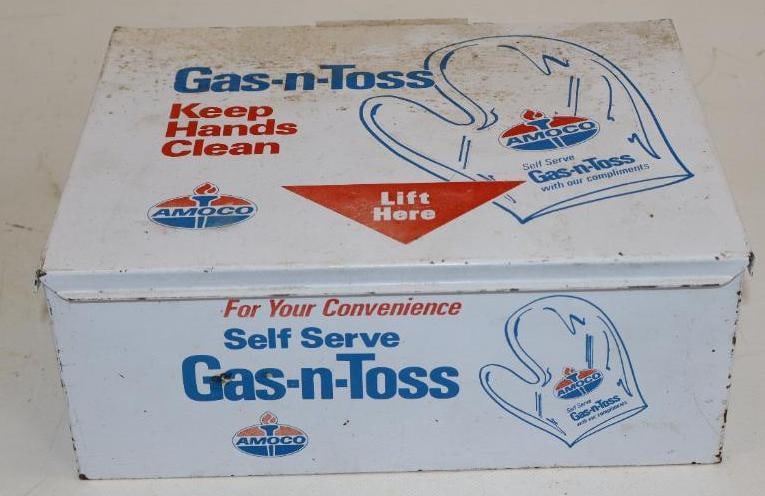Amoco Gas Station Gas-N-Tas Plastic Glove Dispenser Cabinet: 11x9x4.5
