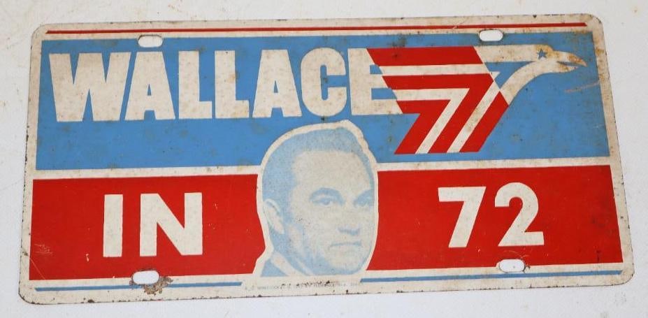 Wallace and 72 Presidential Booster and License Plate: 6x12