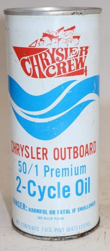Chrysler Crew 2 cycle Outboard Oil Can: 16oz Full