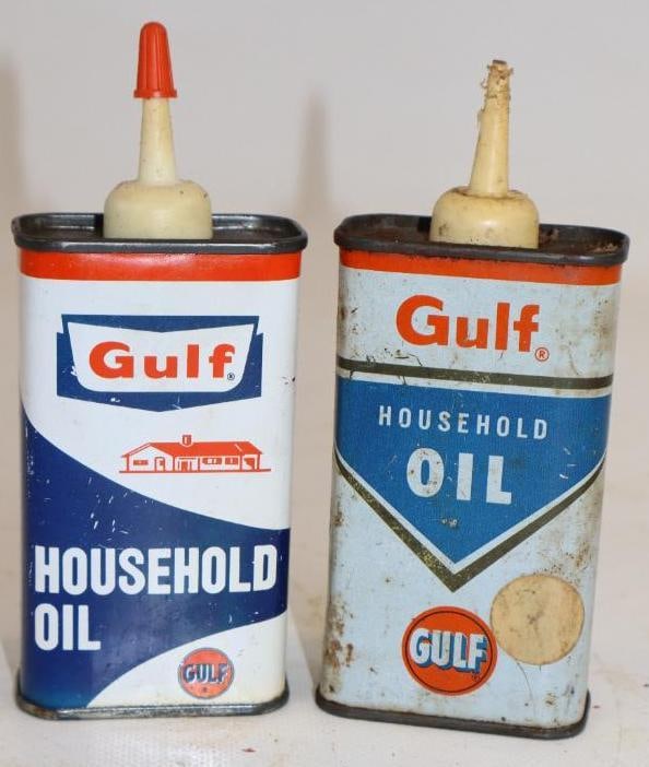 Group of 2 Gulf Household Lubricant Handy Oiler Cans: 4oz each