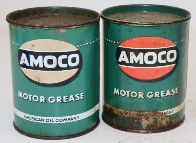 Group of 2 Amoco (Green) 1lb Grease Can: 16oz Each Both Are Full