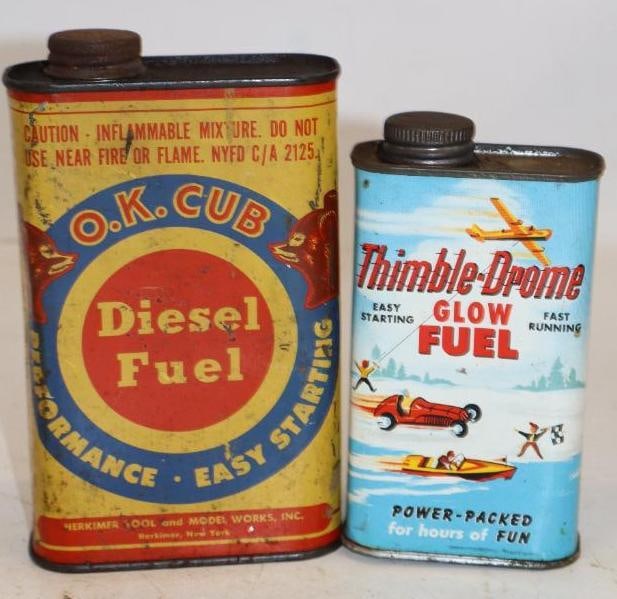 O.K. Cub and Thimble-Drome Glow Fuel and Deisel Model Airplane Diesel Fuel Can (1 of 2)