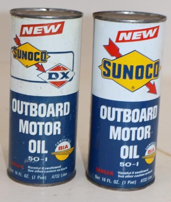 Group of 2 Sunoco Outboard Pint Oil Cans (1 of 2)