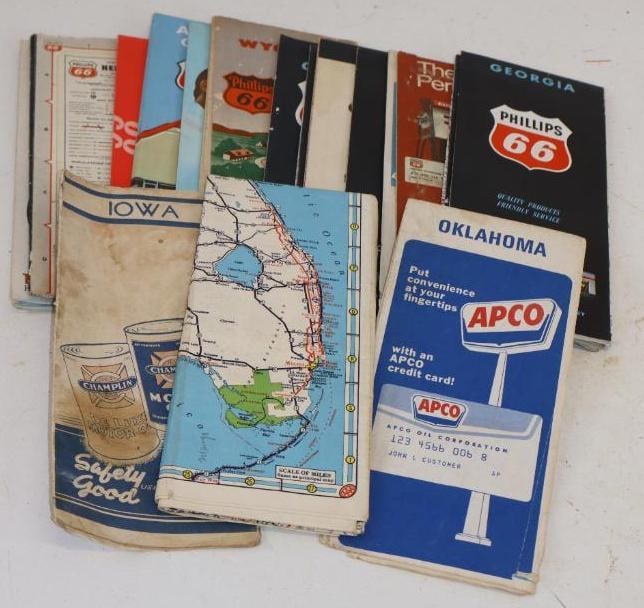Group of 17 Phillips 66 Champlin and Apco Gas Station Road Maps (1 of 4)