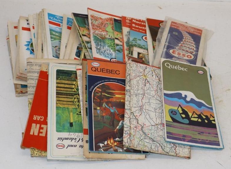Group of 37 Esso Gas Station Road Maps (1 of 4)