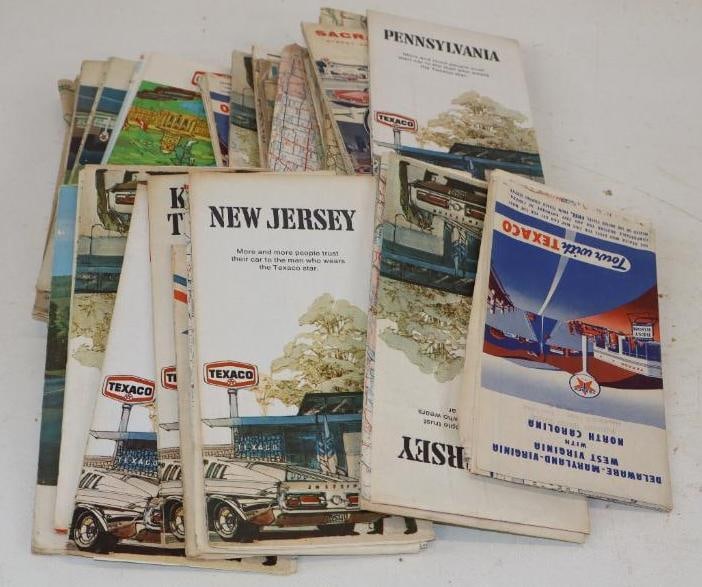 Group of 29 Texaco Gas Station Road Maps (1 of 4)