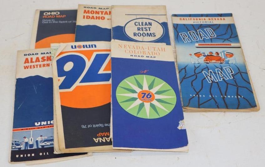 Group of 8 Union Oil and 76 Road Maps (1 of 2)