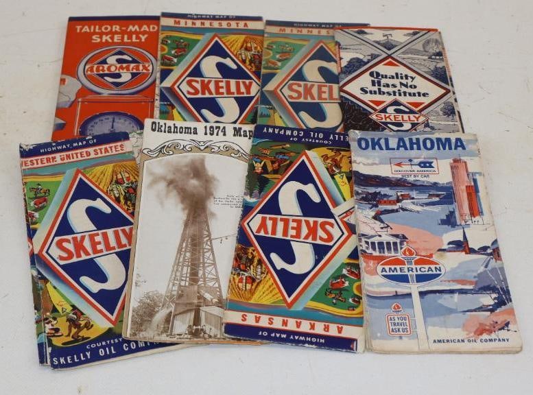 Group of 8 Skelly Gas Station Road Maps (1 of 3)