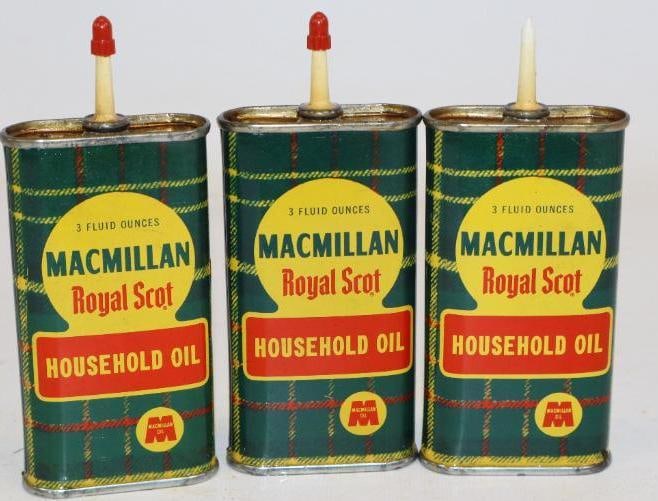Group of 3 MacMillan Royal Scot Household Oiler Cans (1 of 2)