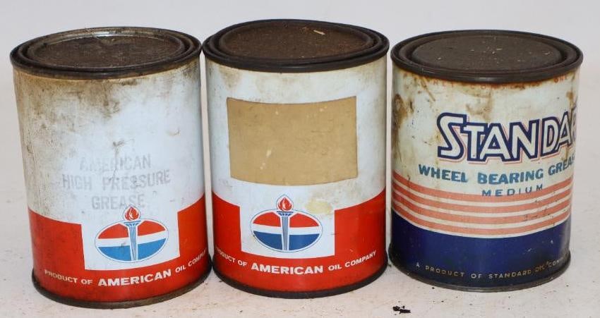 Group of 3 Standard and American 1lb Grease Can: 16oz Each All are Full