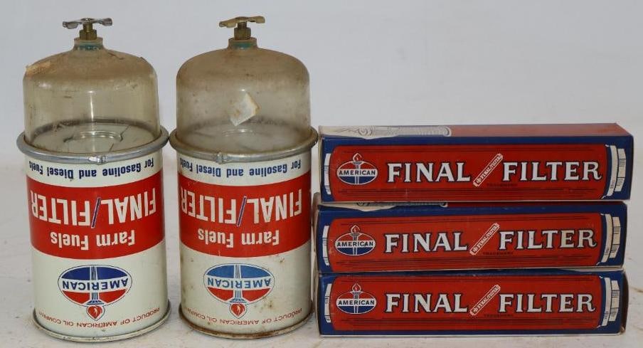 Group of 5 American Final Farm Filters: Largest is 3.75" x 3.75" x 8"