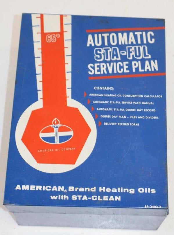American Oil Automatic Sta-Ful NOS Service File Box: 6.75x9x4.75