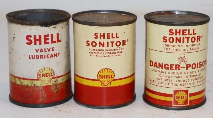 Group of 3 Shell Valve Lubricant, and Sonitor Cans (1 of 2)