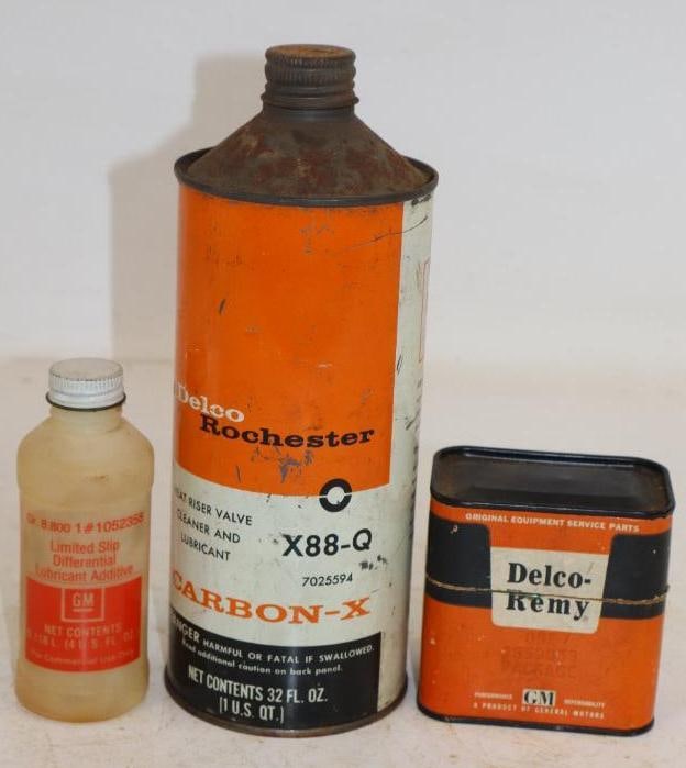 Group of 3 Delco and GM Carbon-X, Differential Lubricant, and OEM Part in Original Package.: Largest is 32oz