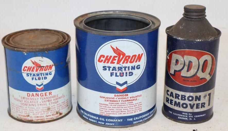 Group of 3 Chevron Carbon Remover Cans: Largest is 4.5x4.5x5