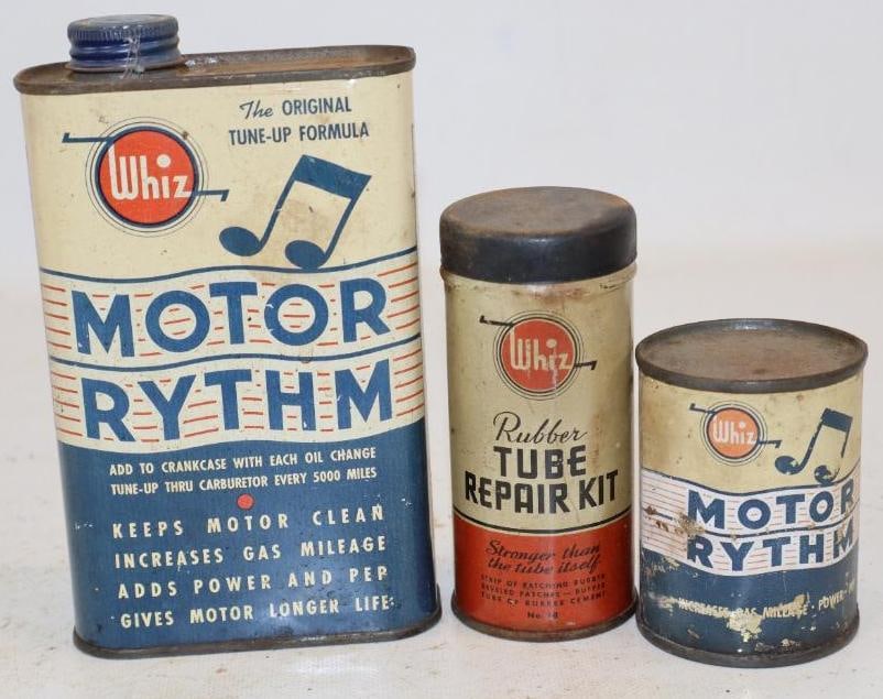 Group of Whiz Motor Rhythm and Tube Repair Kit Cans: Largest is 16oz