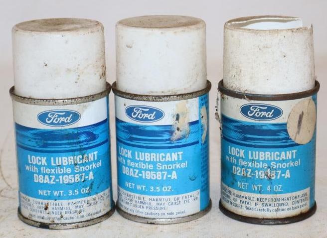 Group of 3 Ford Lock Lubricant Spray Cans (1 of 2)