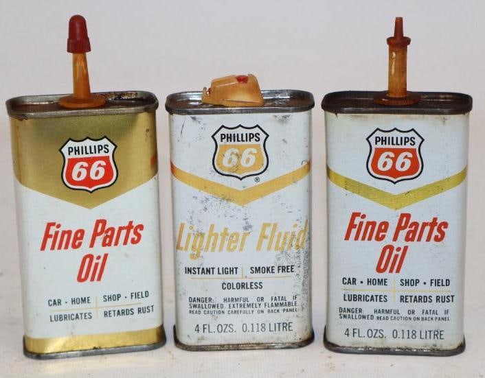 Group of 3 Phillips 66 Handy Oiler Cans: 4oz Each