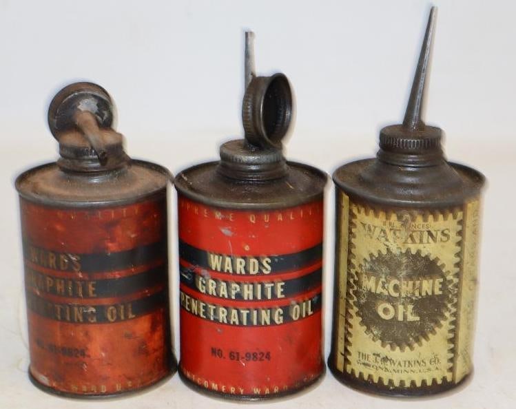 Group of 3 Wards and Watkins Household Oiler Cans (1 of 2)