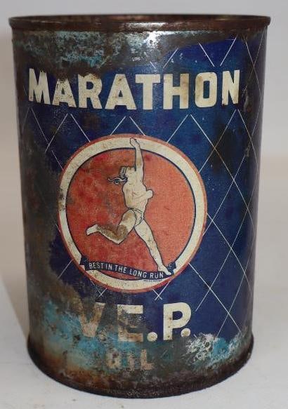Marathon V.E.P. Metal One Quart Oil Can (1 of 5)