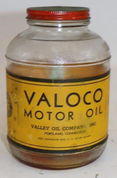 Valco Glass Wartime Quart Oil Jar with Paper Label (1 of 2)