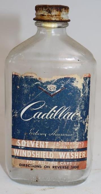 Cadillac Windshield Washer Solvent Glass Bottle: Empty. 8oz