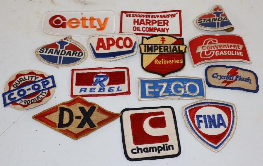 Group of 14 Advertising Coat Patches: Largest is 4.5" x 2"