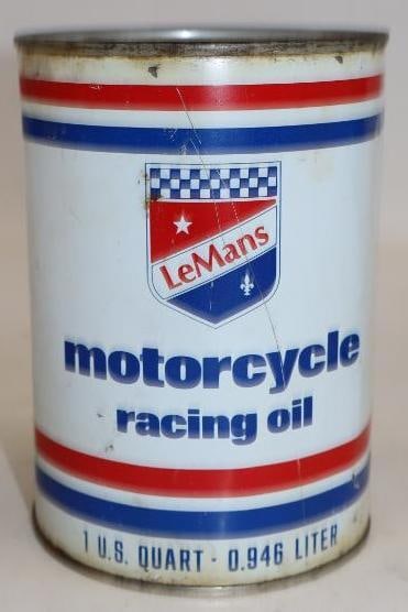 LeMans Motorcycle Racing Metal One Quart Oil Can (1 of 5)