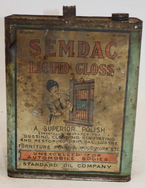 Standard Oil of Indiana Semdac Liquid Gloss Slim One Gallon Oil Can (1 of 4)