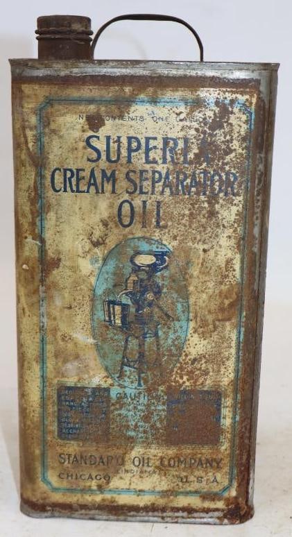 Standard Oil of Indiana Superla Cream Separator Square One Gallon Oil Can (1 of 4)