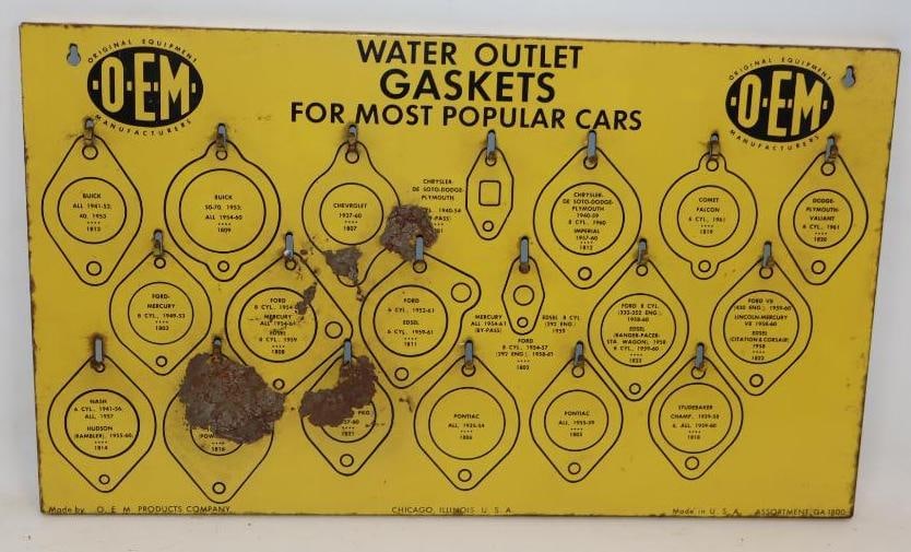 1961 O.E.M. Products Company Water Outlet Gasket Advertising Sign Rack (1 of 7)
