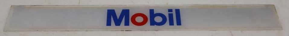 Mobil Gas Pump Advertising Ad Glass: 24.75" x 3.25"