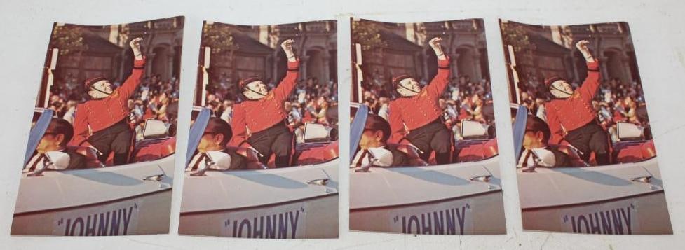Group of 4 Johnny Phillip Morris Advertising Postcards: 7.25" x 4.25" each